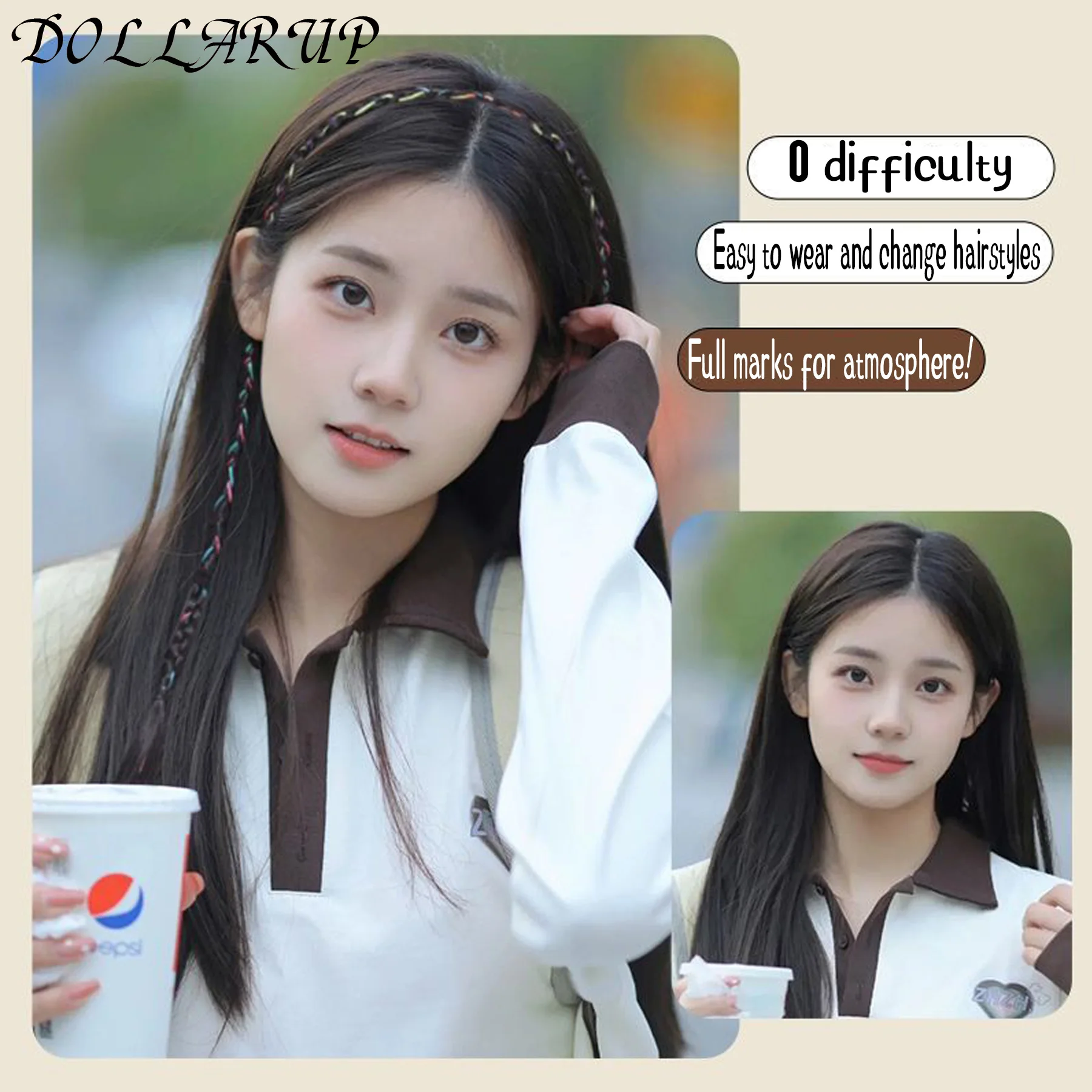 Женский синтетический парик плетеные повязки для волос модные косички