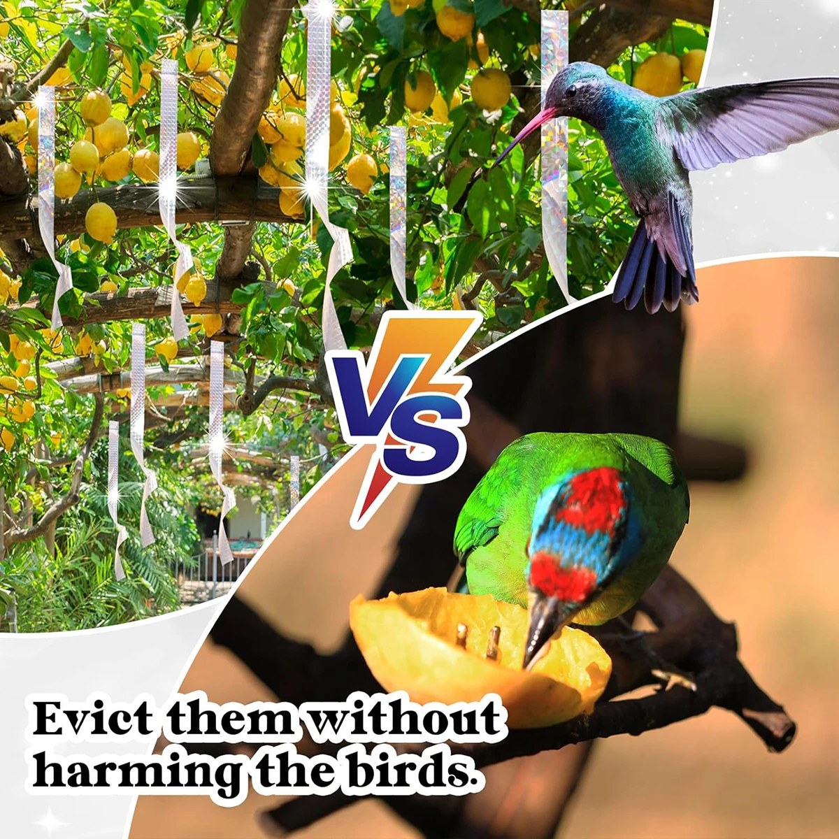 Двухсторонние светоотражающие ленты для репеллентов птиц и цветочных садов