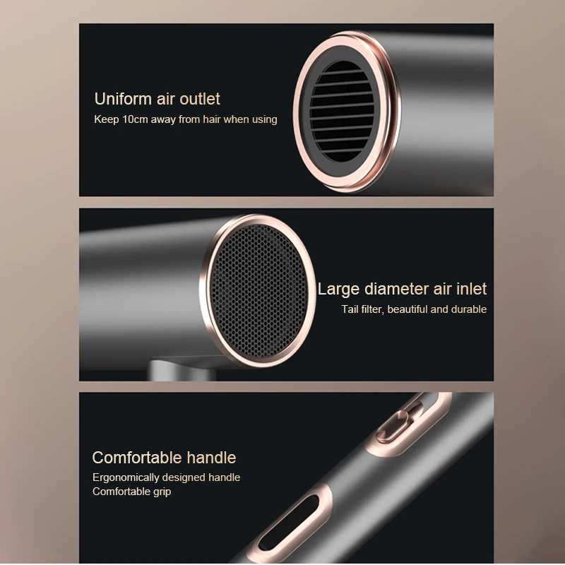 HATV Professional Hair Dryers Negative Ion 220V Hot & Cold 2200W High Power Blue Light Anti-static Blow Dryer Home Appliance