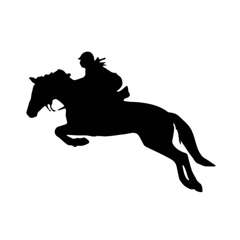 

Horse Riding Jump Silhouette Ancient Vehicle Vinyl Decal Car Sticker Dazzling Black/Silver,15cm*11cm