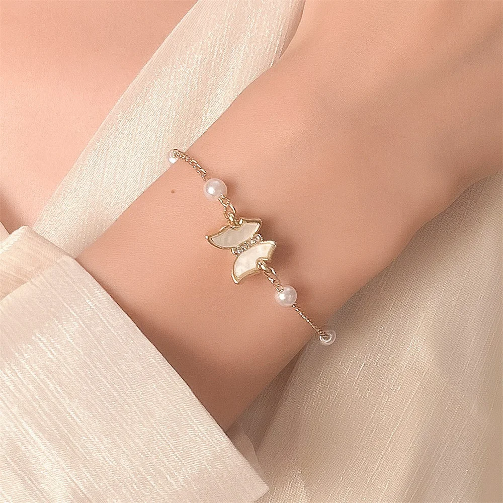 

Delicate Pearls Butterfly Bracelet For Women Trendy Butterfly Charm Zircon Lucky Friendship Bracelet DIY Jewelry Wear Gifts 2023