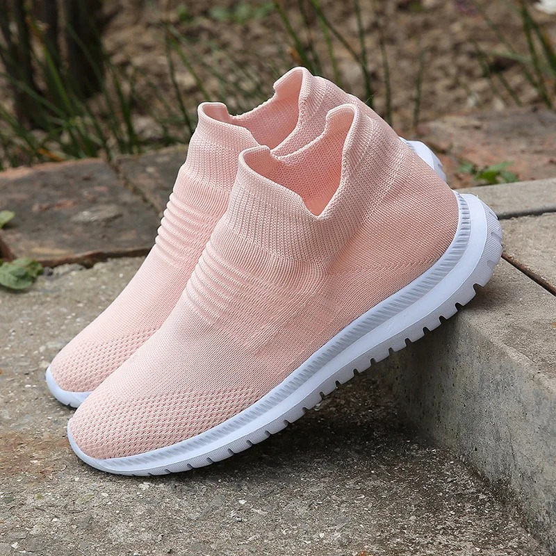 

Flats Shoes Women Comfort Ladies Solid Mesh Breathable Comfortable Flat Womens Sneaker Socks Boots Women Zapatos Mujer Sneakers