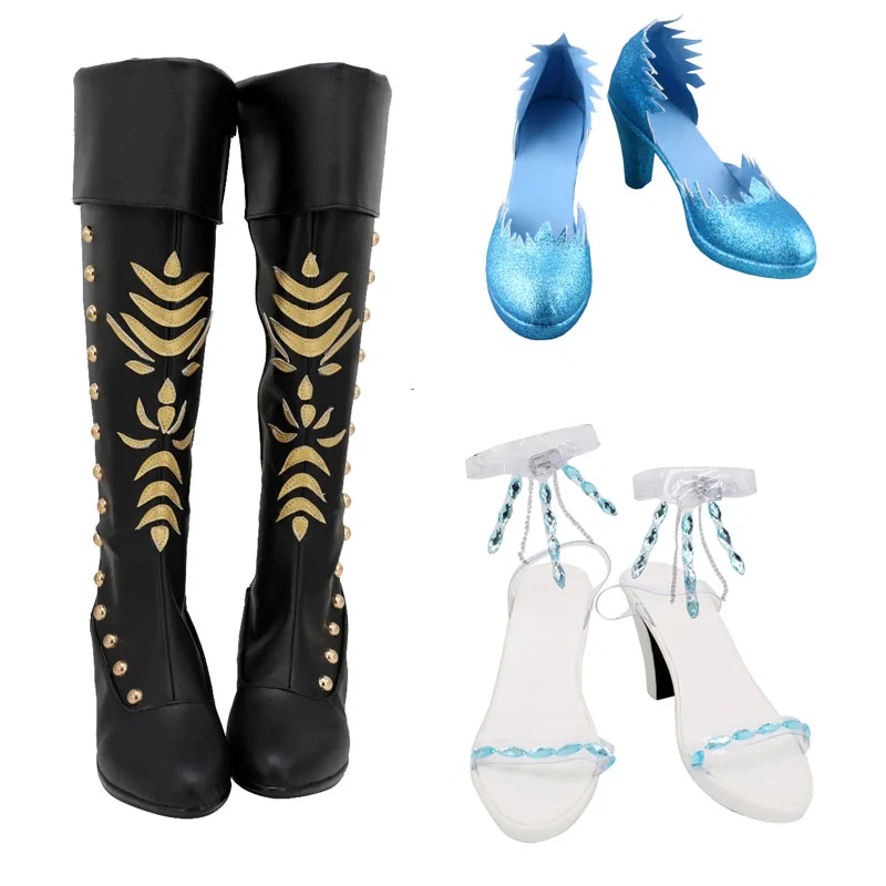 

Adult Anna Boots Elsa Shoes Winter Cosplay Queen Elsa Shoes Girls Queen Shoes Boot High Heel Boots