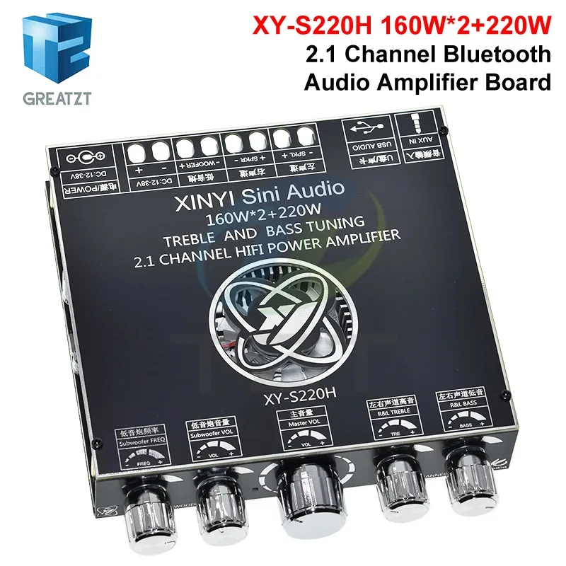 Фото XY-S220H 160W*2+220W TDA7498 Bluetooth-плата усилителя мощности для сабвуфера, 2.1-канальная Hi-Fi аудиоплата усилителя мощности класса D №3