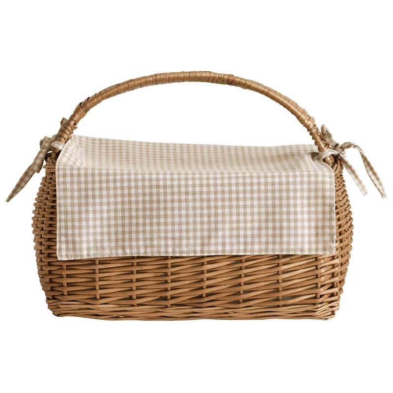 

Wicker Basket Storage Basket Rattan Pastoral Storage Basket Photography Basket Storage Basket Picnic Basket Fruit Basket