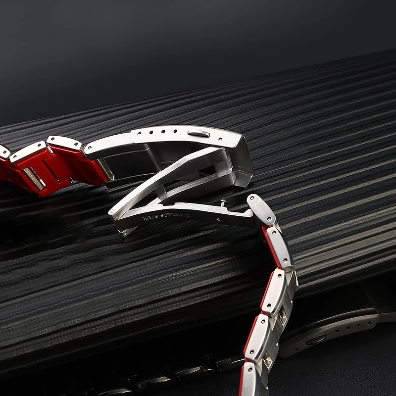 Браслет для Casio G-SHOCK ремешок часов с красным дном из нержавеющей стали MTG-B1000 G1000