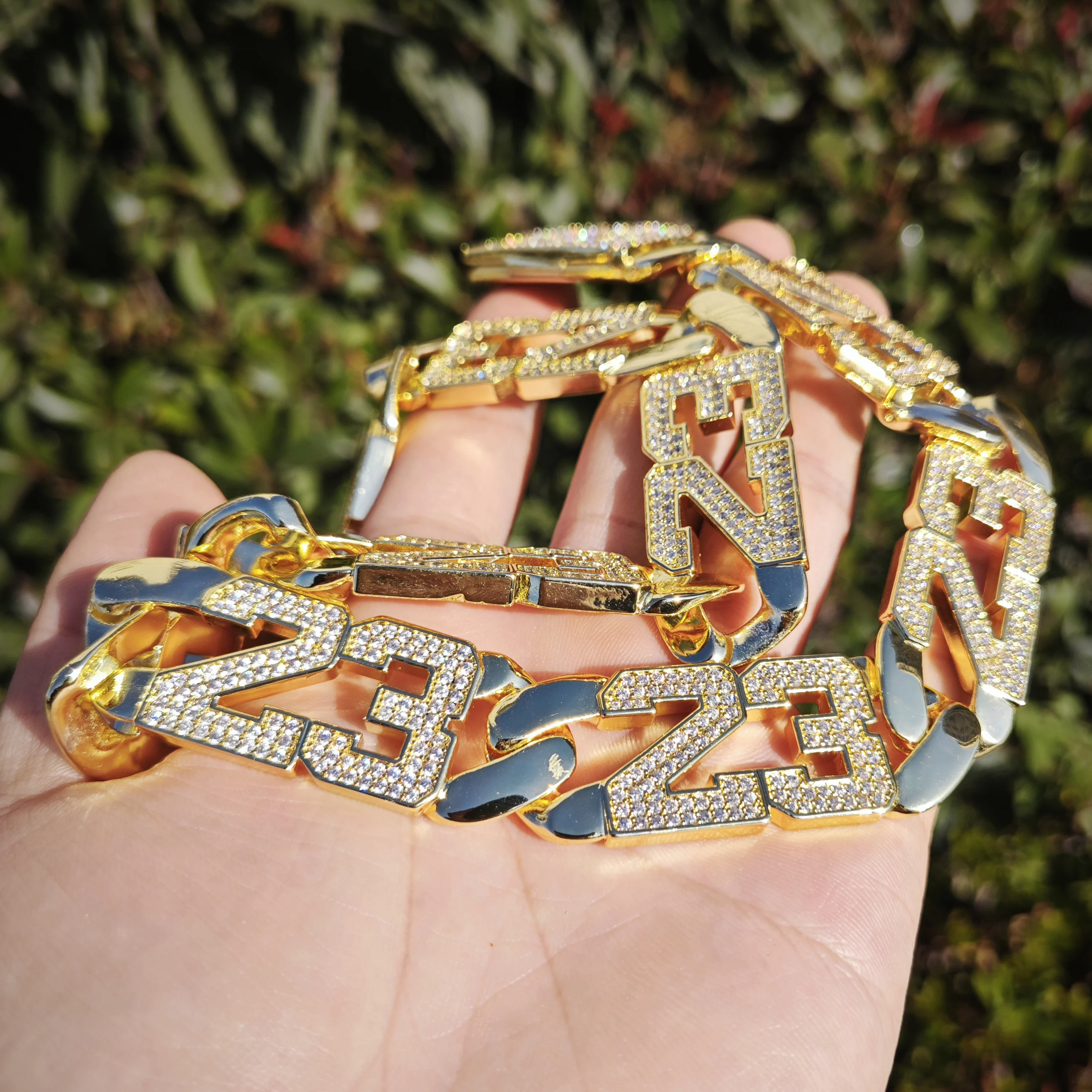 Ожерелье CUC мужское с цифрами цепь в стиле хип-хоп Толстая Медная цепочка