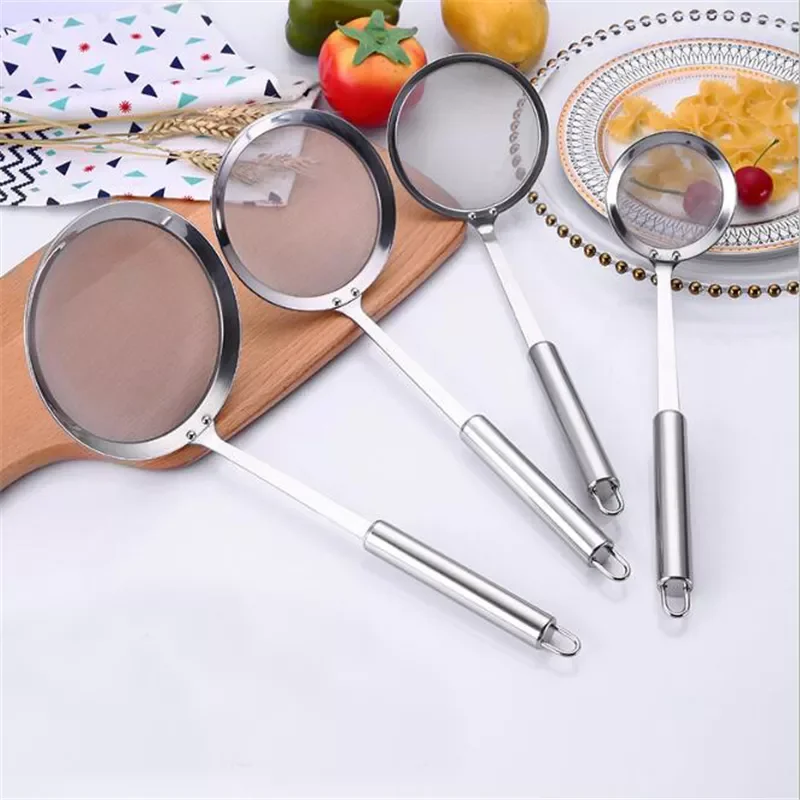 

2022New Multi-functional Filter Spoon Stainless Steel Fine Mesh Wire Oil Skimmer Strainer Fried Food Net Kitchen Gadgets Cook To
