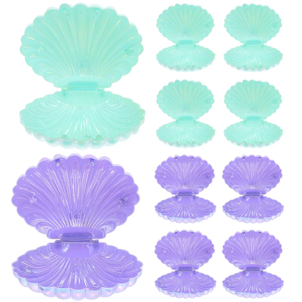 

10 Pcs Halloween Banquet Plastic Containers Mini Sea Shells Storage Case Pp Candy Wedding