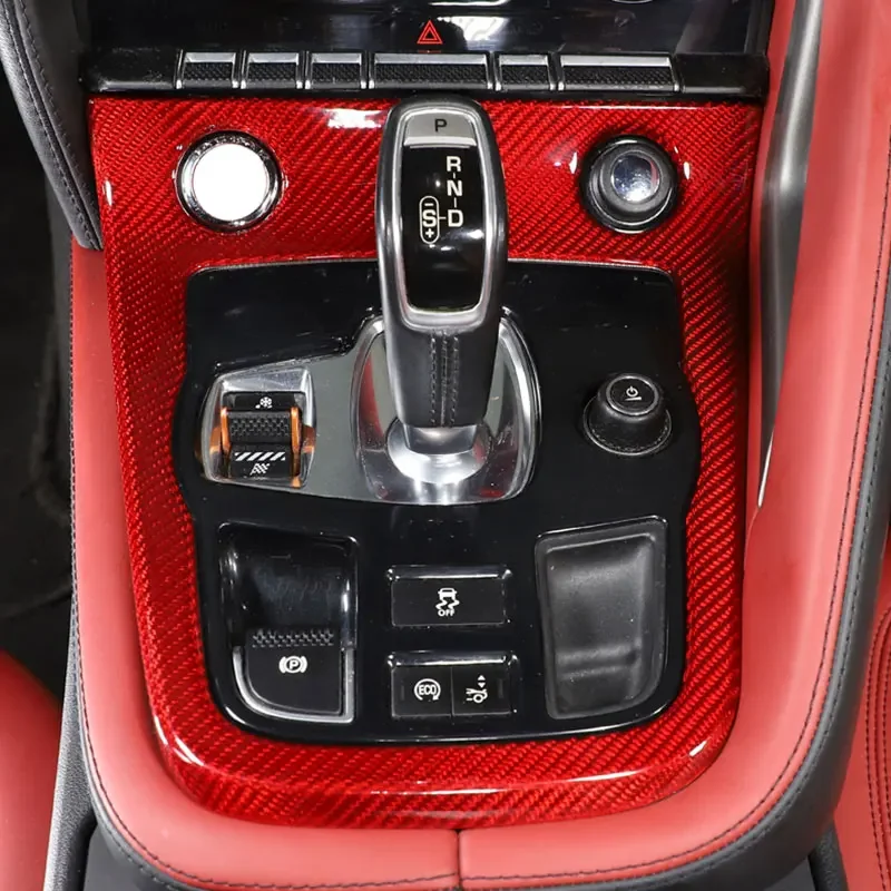 Для Jaguar F-TYPE 2013-22 настоящее углеродное волокно центральная консоль автомобиля