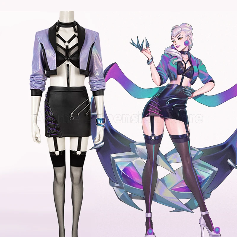 Новинка костюмы для косплея LOL KDA Girl Group Evelynn игровая Униформа с париком наряды на