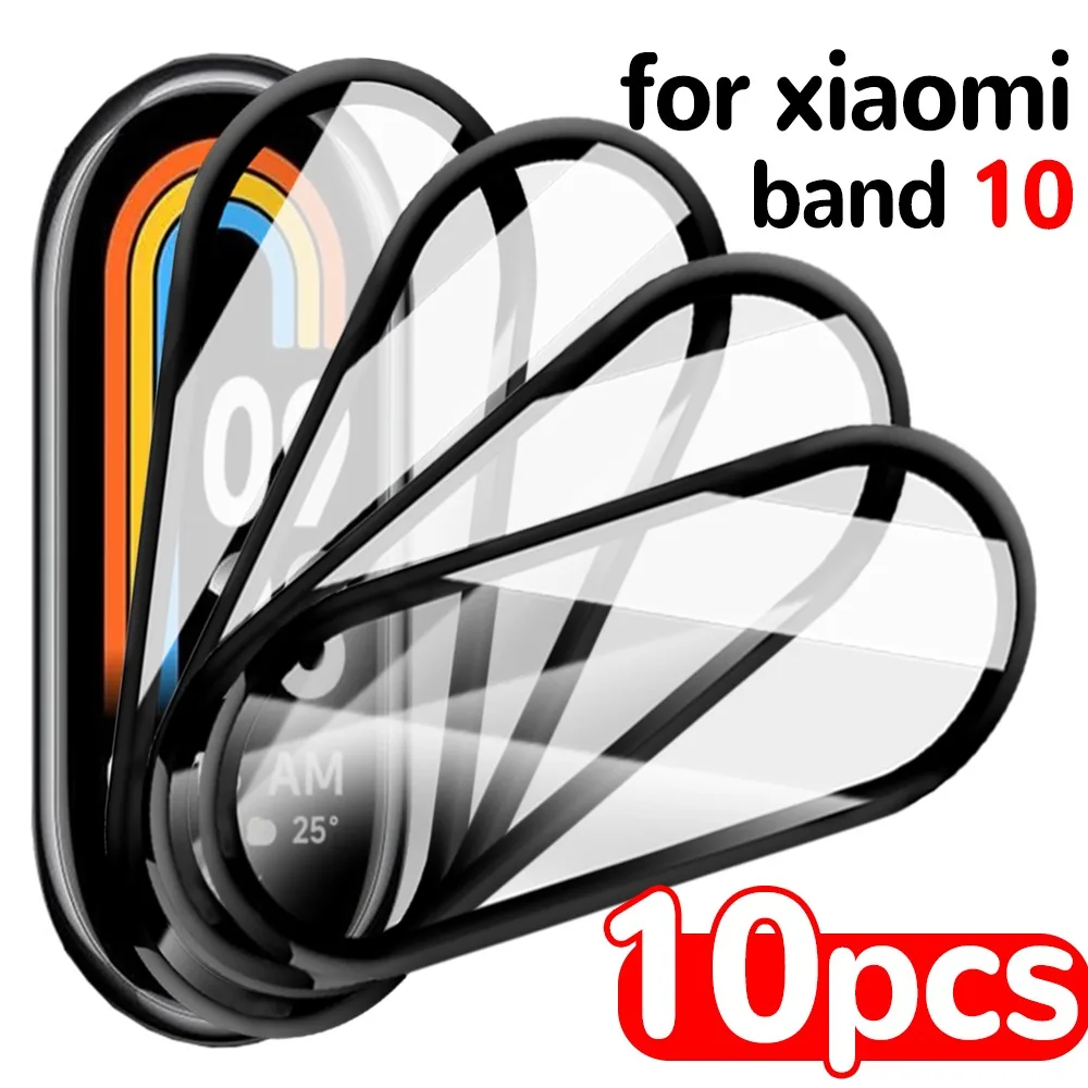 Фото 1-10 шт. Защитная пленка для экрана Xiaomi Band 10, полное покрытие, мягкая защитная пленка из ПММА HD, изогнутая защита для Mi Band 10, не стекло №1