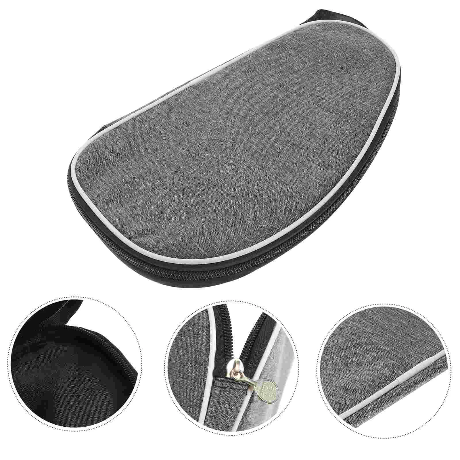 

Portable Table Tennis Bat Bag Professional Pong Racket Shell Shaped Storage Bag for Athletes Players (Grey)