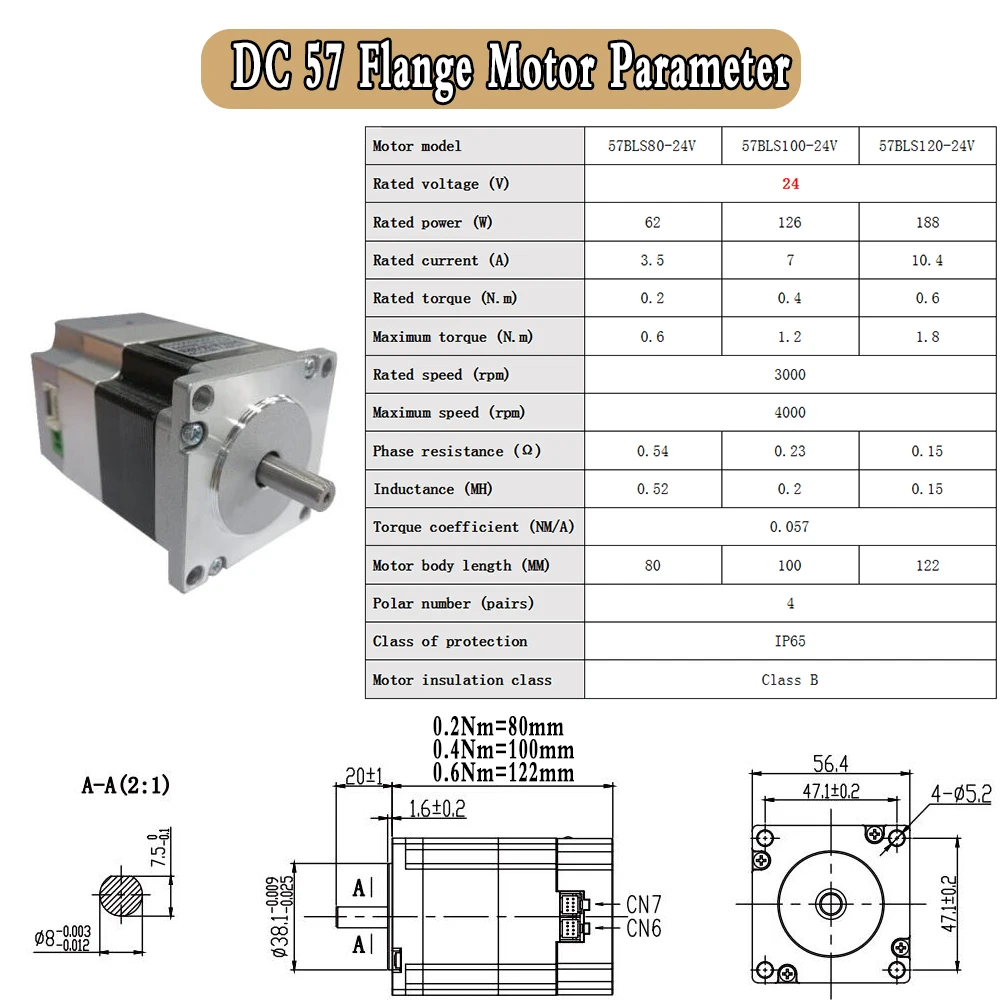 Сервомотор 24 в 48 В постоянного тока встроенный привод низкое напряжение 42/57/86 мм