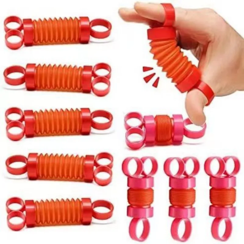 

Decompression Toy Finger Pull Tube Exercise Finger Muscles POP TUBES Decompression Stretch Bellows Sensory Toy