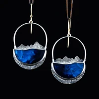 vintage mountain water pattern geometric earrings statement anniversary wedding jewelry accessories bohemian women earrings 2022