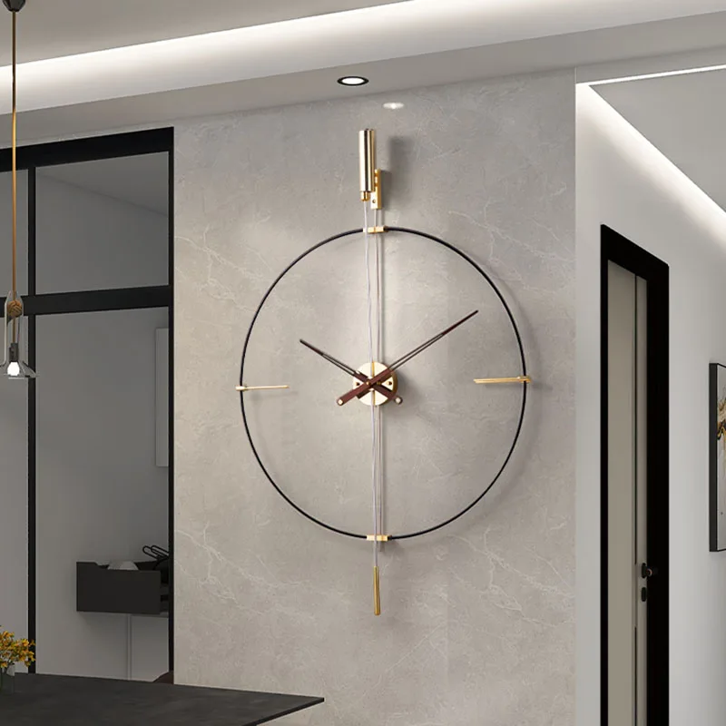 

Large Aesthetic Wall Clock Metal Silent Unique Art Automatic Modern Wall Watch Design Reloj De Pared Decoration Living Room