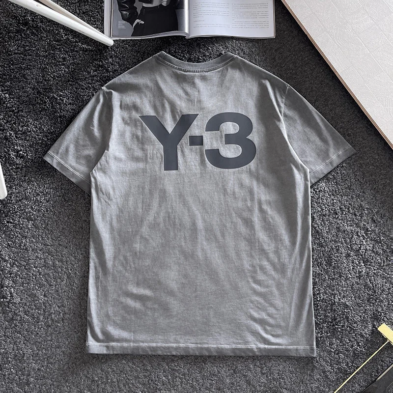 

Y-3 Y3 Summer Fashion Leisure Sports Tee Lettering Print Vintage Wash Loose Fitting Short Sleeve T-shirt For Men And Women 23SS