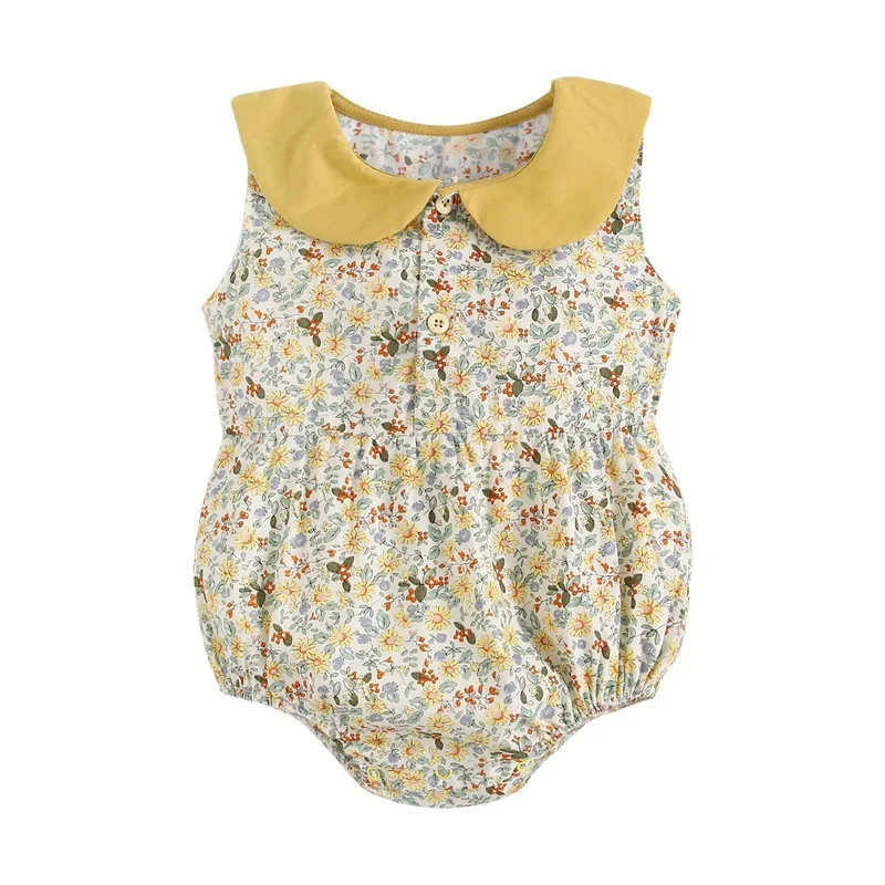 Newborn Baby Clothes New Born Baby Items Summer Fashion Cute Cotton Floral Sleeveless Bodysuit Baby Girl Clothes Newborn Clothes