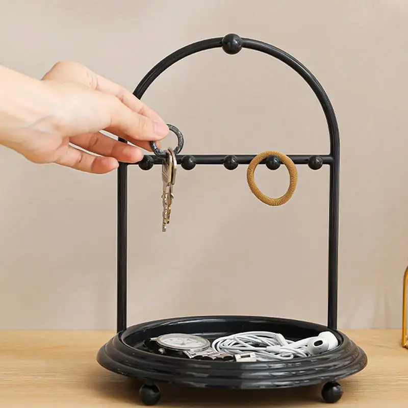 wa stojak na biżuterię mały blat naszyjnik uchwyt kolczyki elegancki wieszak taca do przechowywania brelok kluczy bransoletkę dla domu