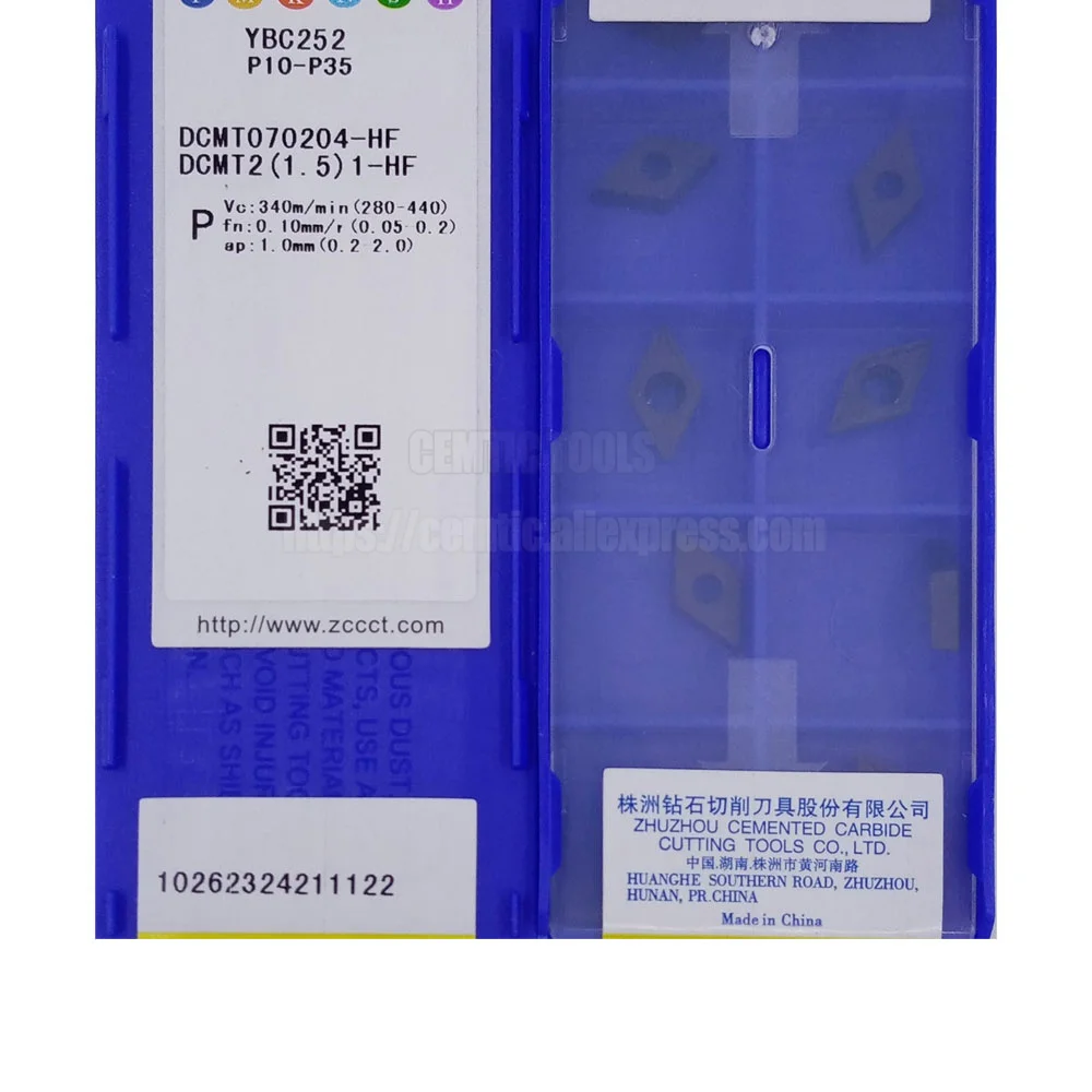 

ZCC DCMT070204-HF YBG202 YBC251 YBC152 YBC252 для стальных и нержавеющих станков с ЧПУ