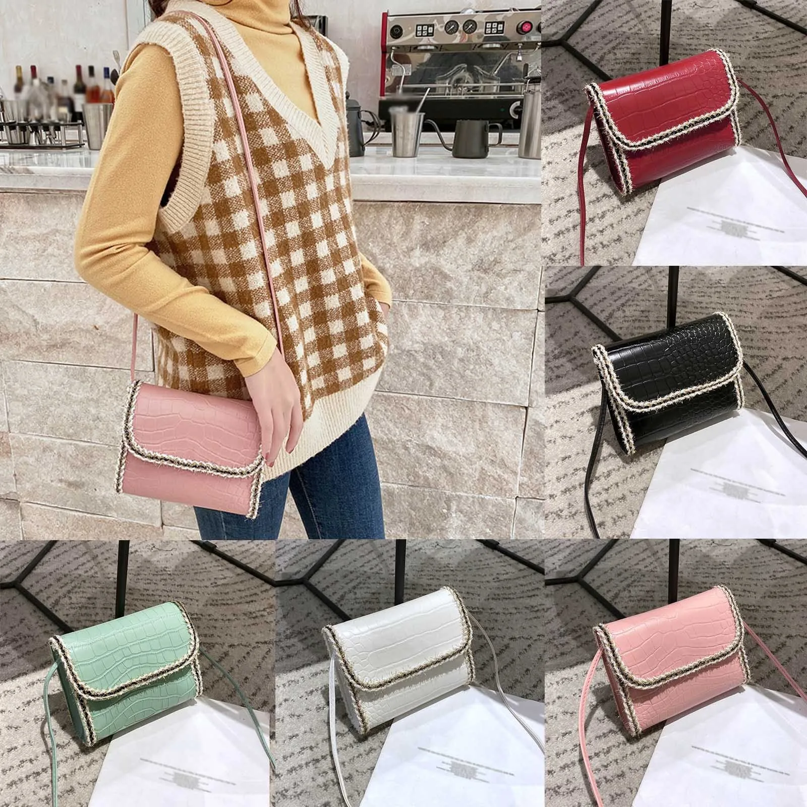 

Messenger Bag Leather Men All-Match Messenger Armpit Fashion Handbag Color Solid Bag Ladies Bag Hasp Leather Side Bags for Women