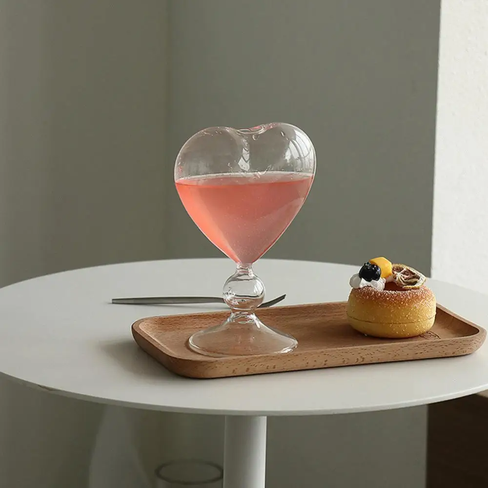 

Glass Vase Love Cup Female South Koreas Ins-style Heart-shaped Cup Beverage Glass Cup Home Decoration Creative Lovely
