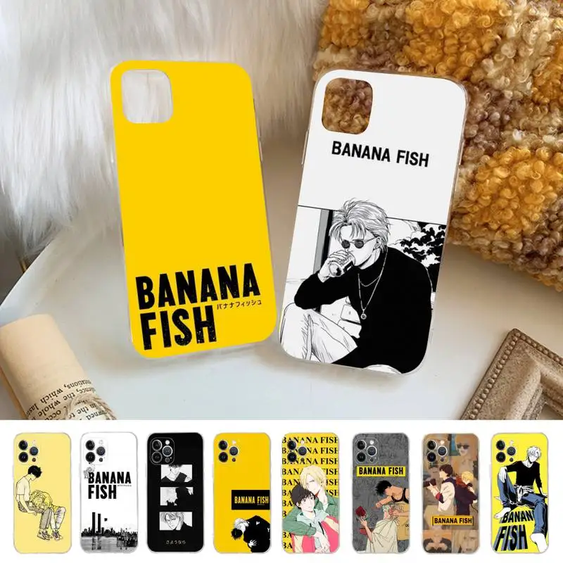 

Banana Fish Phone Case Silicone Soft for iphone 14 13 12 11 Pro Mini XS MAX 8 7 6 Plus X XS XR Cover