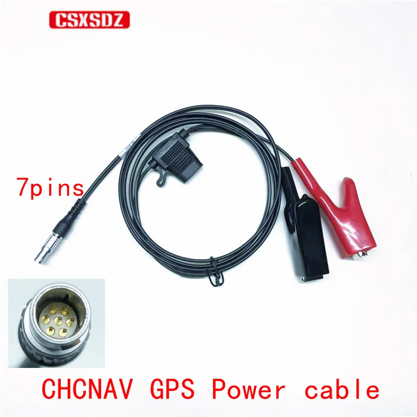 NEW Brand CHCNAV GPS RTK power cable 7Pins to clips 2 Alligator chcnav i50/70/90X1/5/7/12T1/3/5/M3/ GPS connect external battrey