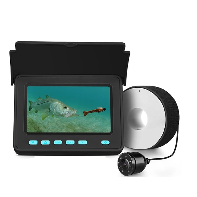 

4.3Inch Underwater Night Vision Video Fishing Camera Eyoyo 1000TVL 20M Cable 8 LED Light Visual Fish Finder US Plug