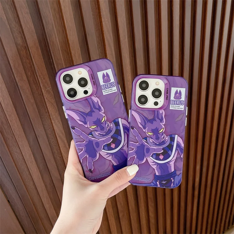 

Bandai Dragon Ball Figures Beerus Cases for iPhone 15 14 pro max 13 12 11 Silicone Soft Back Cover