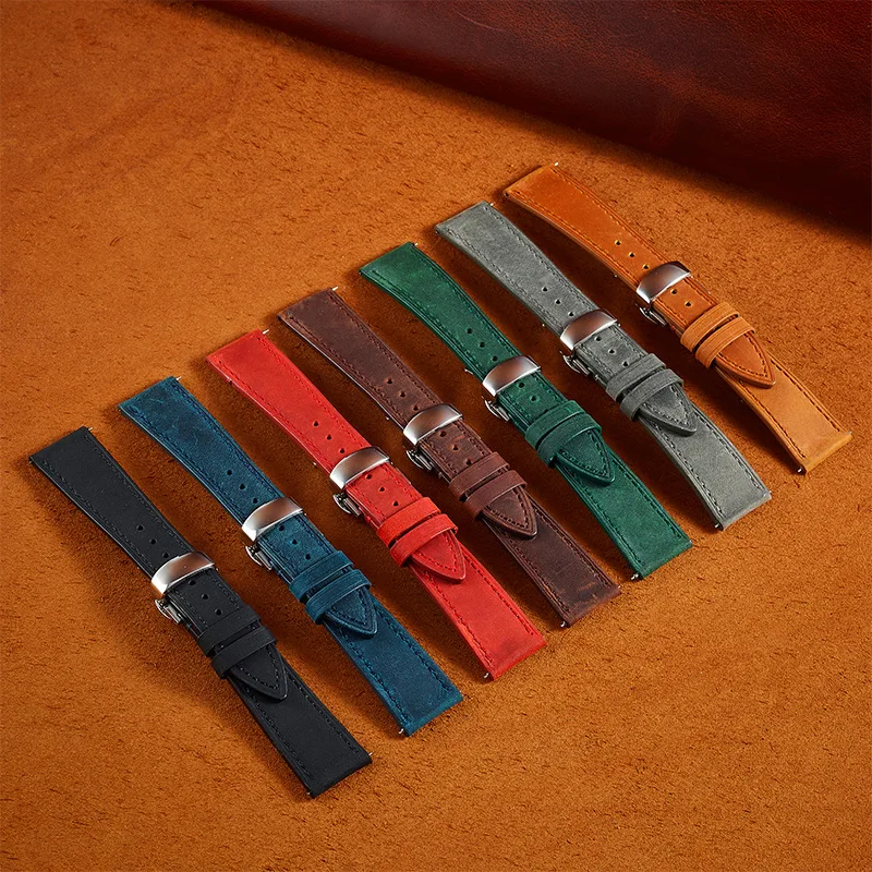 Ремешок для часов UTHAI в винтажном стиле быстросъемный браслет из воловьей кожи с