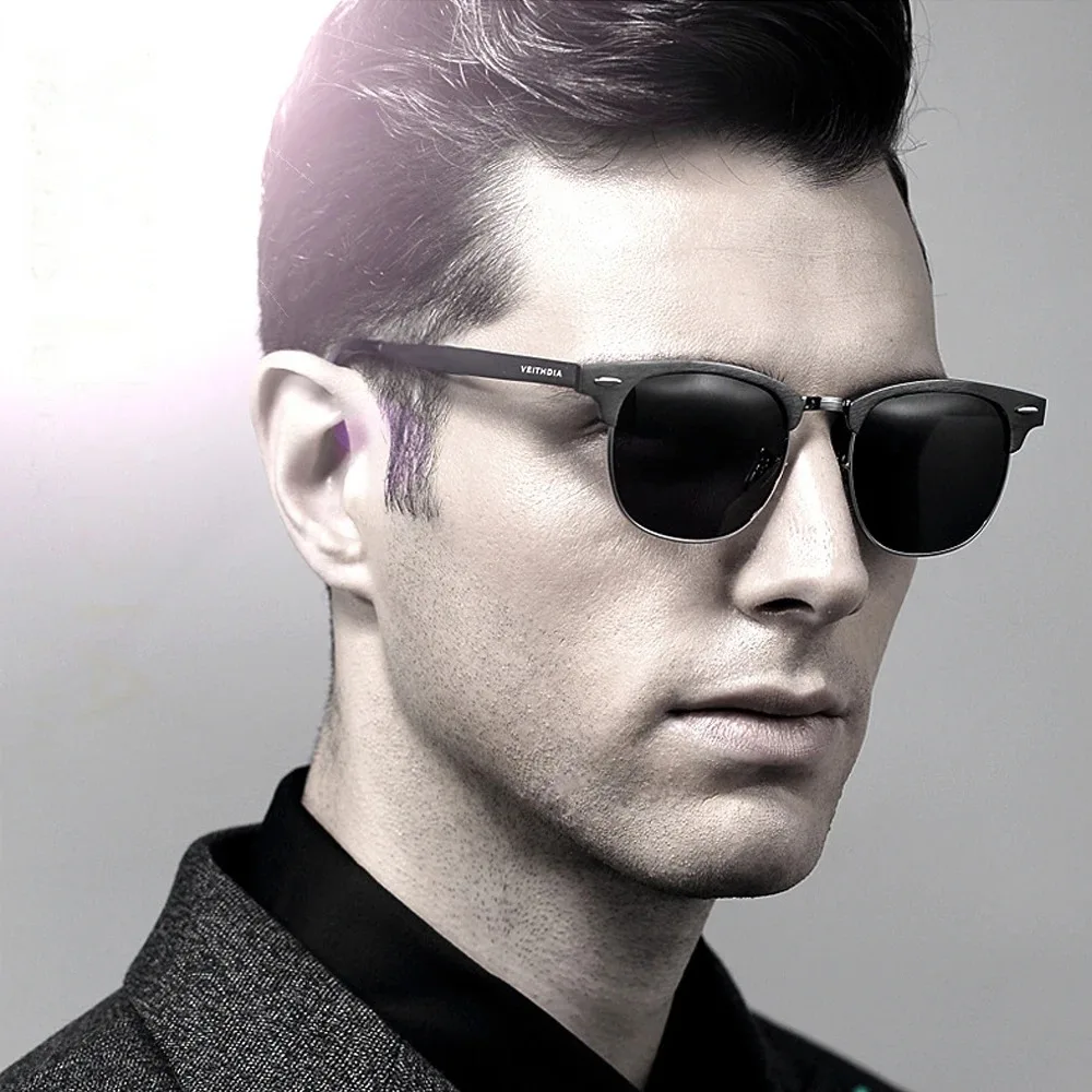 Солнцезащитные очки унисекс VEITHDIA винтажные алюминиевые с поляризационными