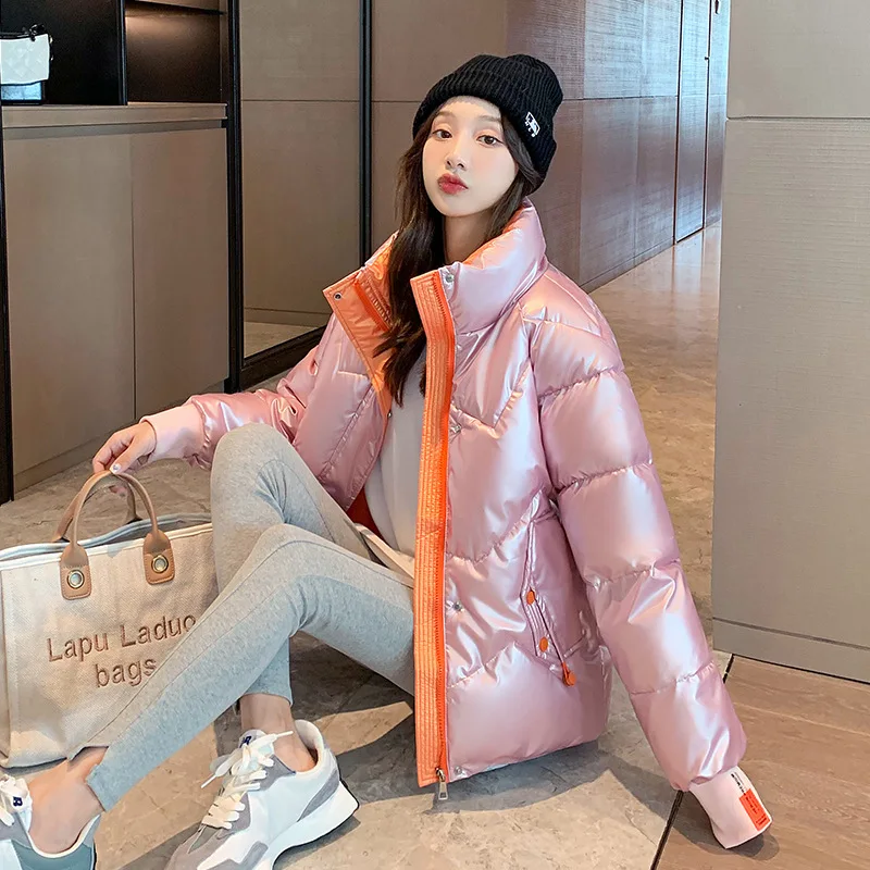 Winter Women's Cold Coat Super Hot Jacket Glossy Short Padded Jacket Parka Cheap Wholesale Korean Fashion Plus Size Snow Coat