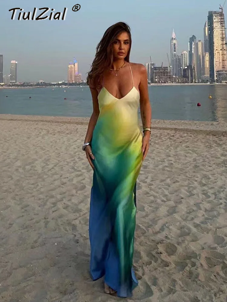 

TiulZial Y2K сексуальное Клубное вечернее платье на бретельках с открытой спиной, асимметричное Сетчатое лоскутное женское Прозрачное мини-платье с открытыми плечами