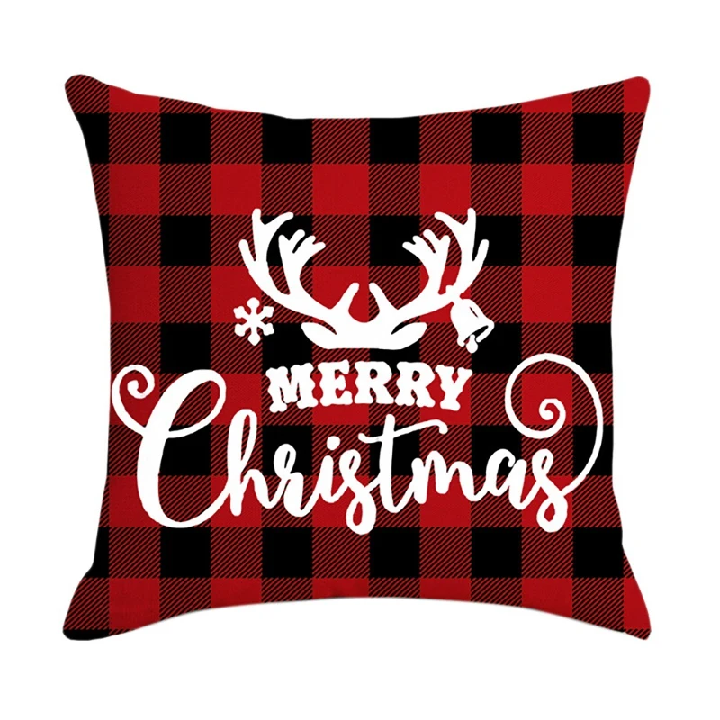 

Christmas Gift Pillowcase, Santa Square Home Decor Linen Pillow Cases Cushion Covers For Sofa Car Gift 45X45cm