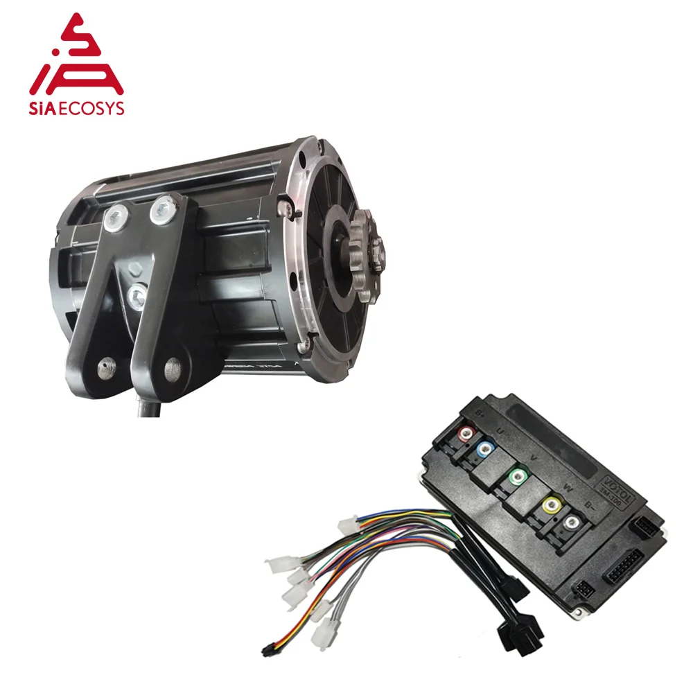 

QSMOTOR 120 2000W Mid Drive Motor With Sprocket 428 And EM100SP Controller For Electric Motorbike 70KPH 72V From SIAECOSYS