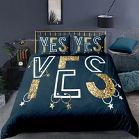 fashion letter bedding set modern simple 3d duvet cover sets comforter bed linen twin queen king single size luxury home decor