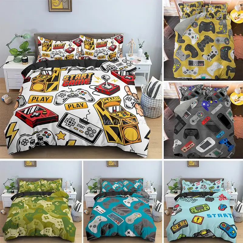 

Gamer 3D Digital Printing Bedding Set Game Duvet Cover Pillowcase 2/3pcs Bed Linen For Boys US EU AU UK Size