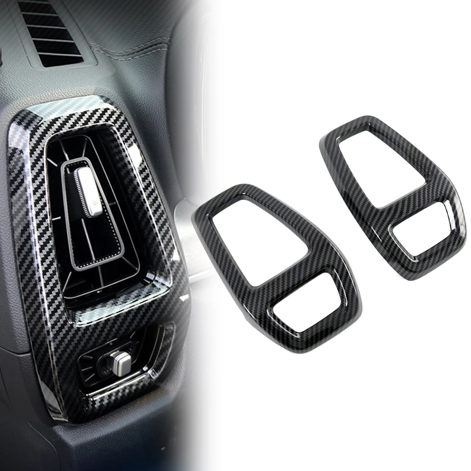 

Автомобильные аксессуары для Kia Sorento MQ4 2021 2022 2023 2024 ABS из углеродного волокна с принтом, внутренняя передняя выходная крышка вентиляционного отверстия, накладка, 2 шт.