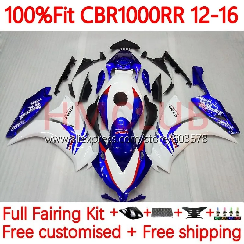 

Injection For HONDA CBR1000 CBR 1000RR 1000 RR CBR1000RR blue white 2012 2013 2014 2015 2016 12 13 14 15 16 Fairings 112No.6