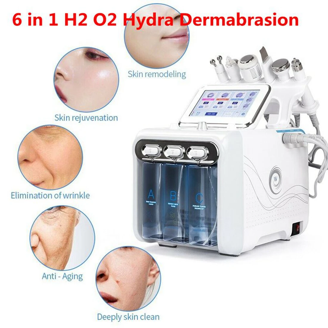 6IN1 Hydrafacial Machine RF Skin Rejuvenaiton Microdermabrasion Hydro Dermabrasion Bio-lifting Wrinkle Removal Hydrafacial Spa