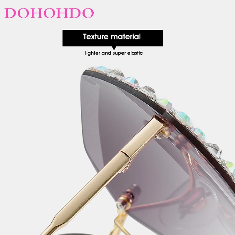 DOHOHDO 2024 модные новые большие женские солнцезащитные очки без оправы Популярные