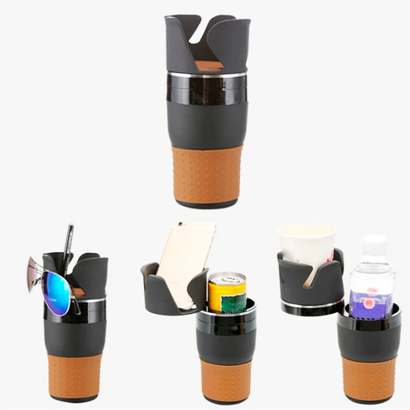 

Multifunctional Car Cup Holder Phone Bracket Glasses Organizer Multipurpose Plastic Auto Drinks Holders Storage Stand