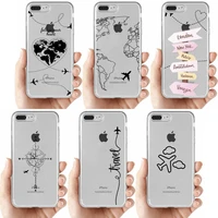 funny travel map phone case for iphone 11 12 13 mini pro xs max 8 7 6 6s plus x 5s se 2020 xr clear case