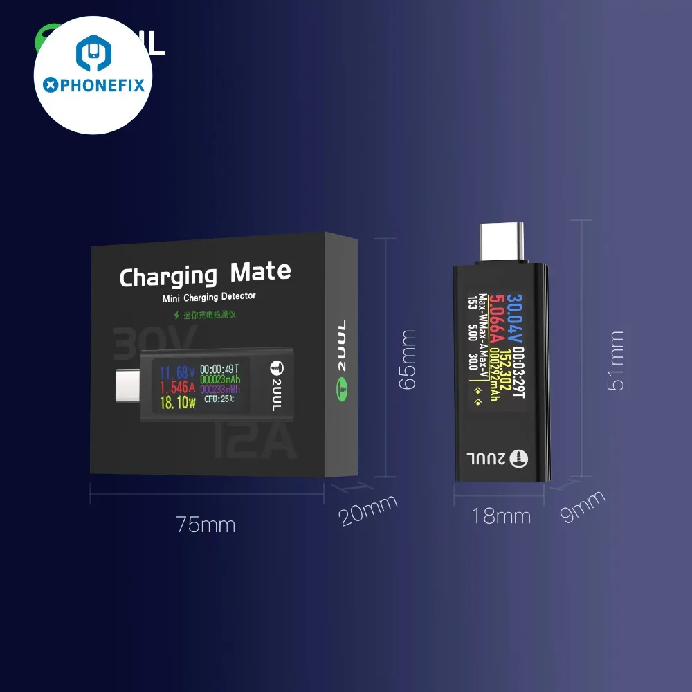 USB Type-c Амперметр для измерения напряжения в реальном времени монитор проверки