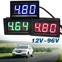 dc 0 100v 3 digital led display volt voltage meter voltmeter 12v96v car battery charge status car display boost ammeter