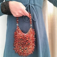woman acrylic bag handmade ceremonial handbags luxury clear crystal evening bags wholesale party purses beaded purse for women