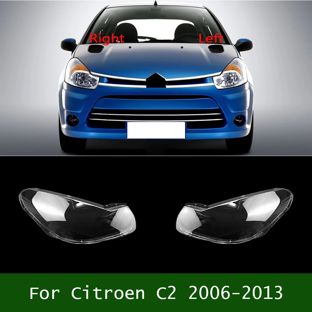 

For Citroen C2 2006-2013 Headlight Cover Transparent Lamp Shade Headlamp Shell Lampshade Plexiglass Replace Original Lens