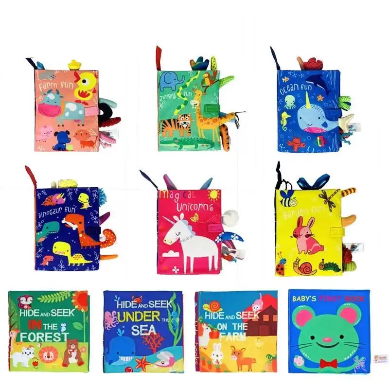 

Educational Toy Kidsbooks Baby Early Learning Tearing Tail Cloth Book Parent-child Interactive Sound Paper Puzzle Cloth Book Toy